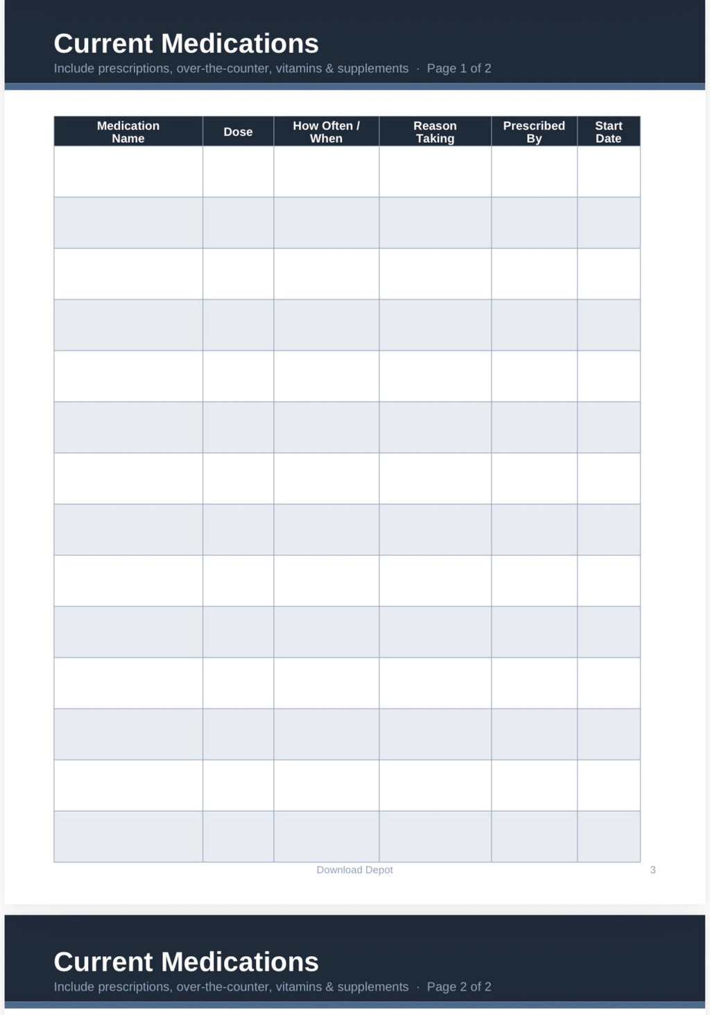 Mini Medication Log (14-Page Digital Download)