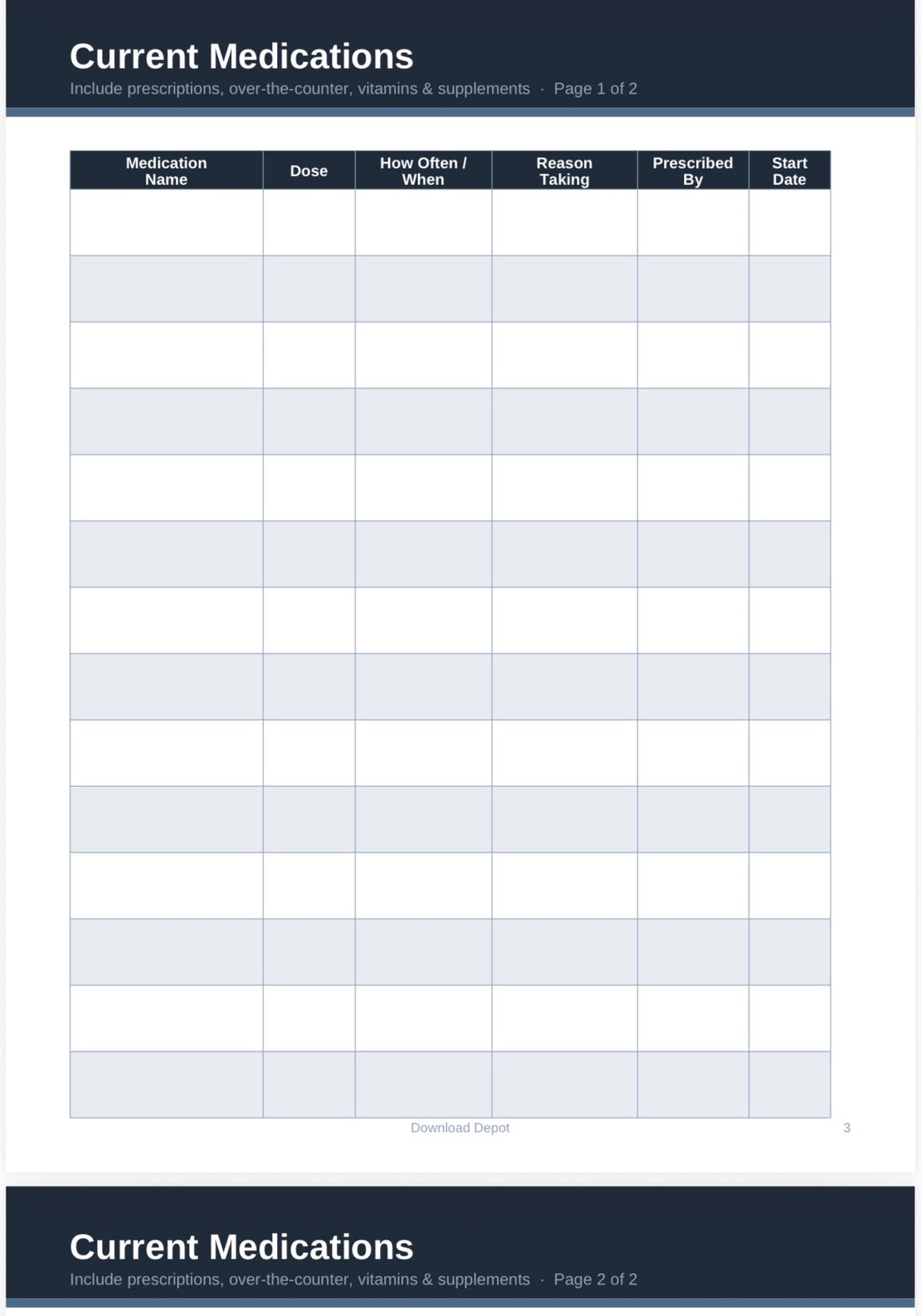Mini Medication Log (14-Page Digital Download)