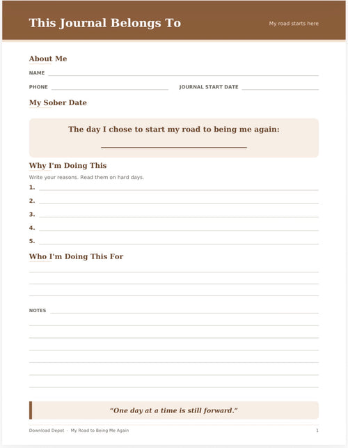 Alcohol Recovery Journal — My Road to Being Me Again