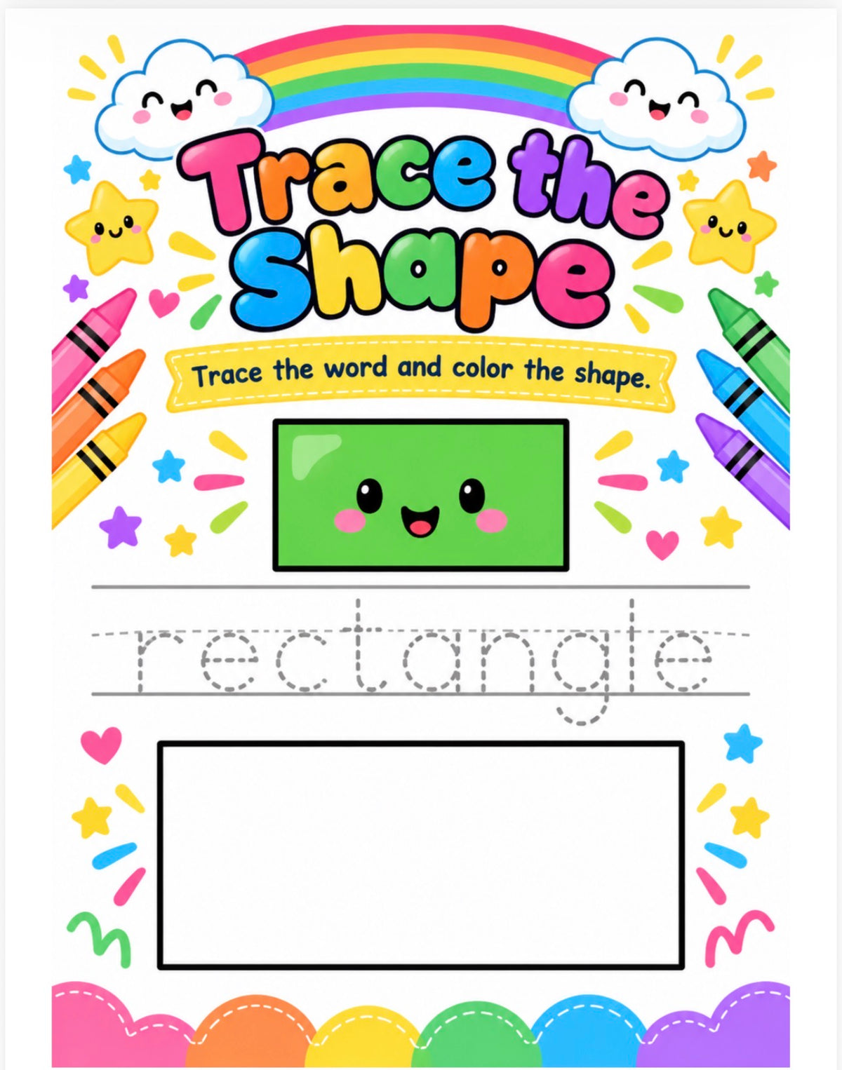 Colorful Shapes Trace & Color Bundle (Digital Download)