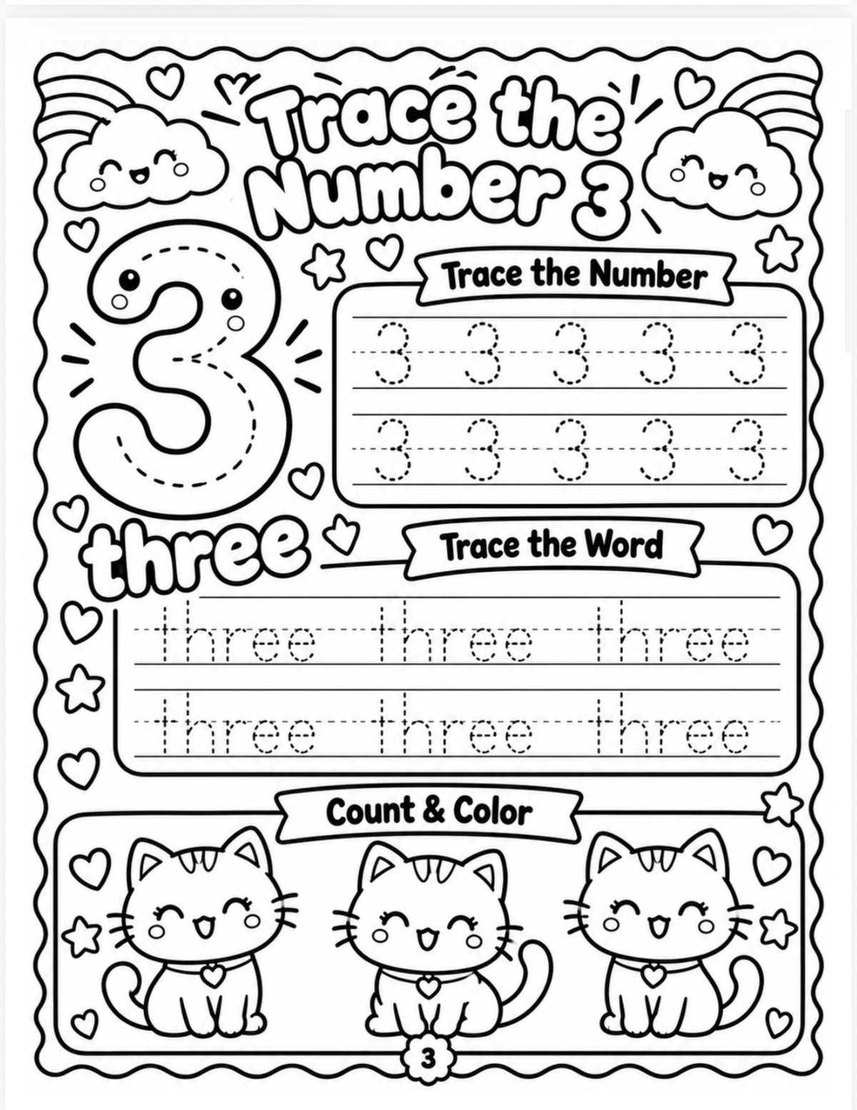 Learn & Color Number Trace Module (Numbers 1–9) (Digital Download)