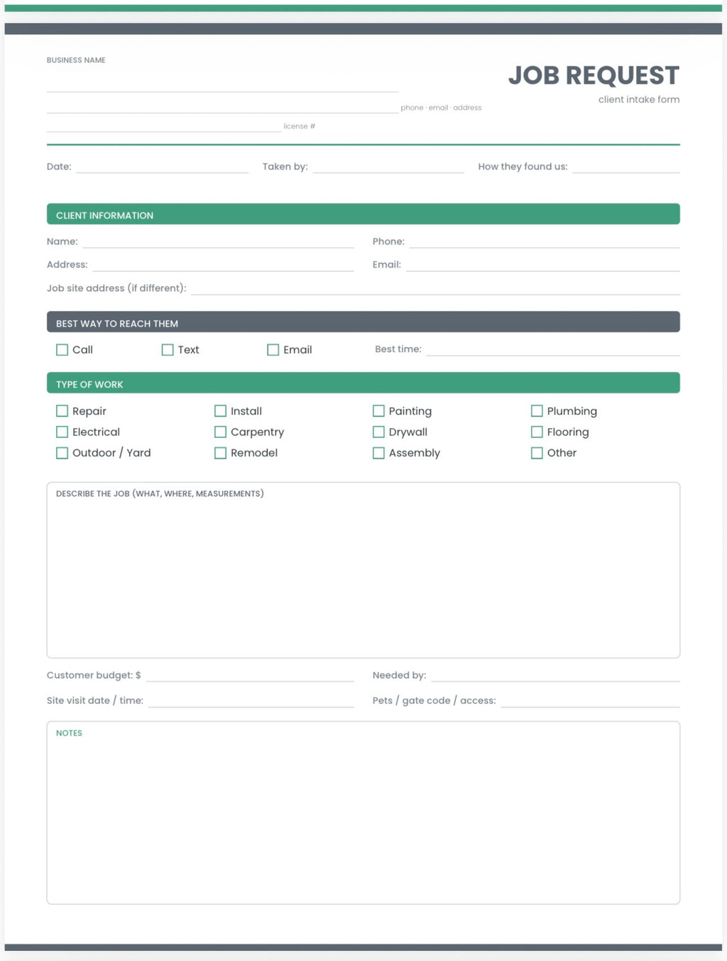 Handyman & Contractor Business Kit (Digital Download)