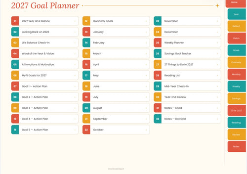 2027 Goal Planner — Cheerful Cover (Digital Download)
