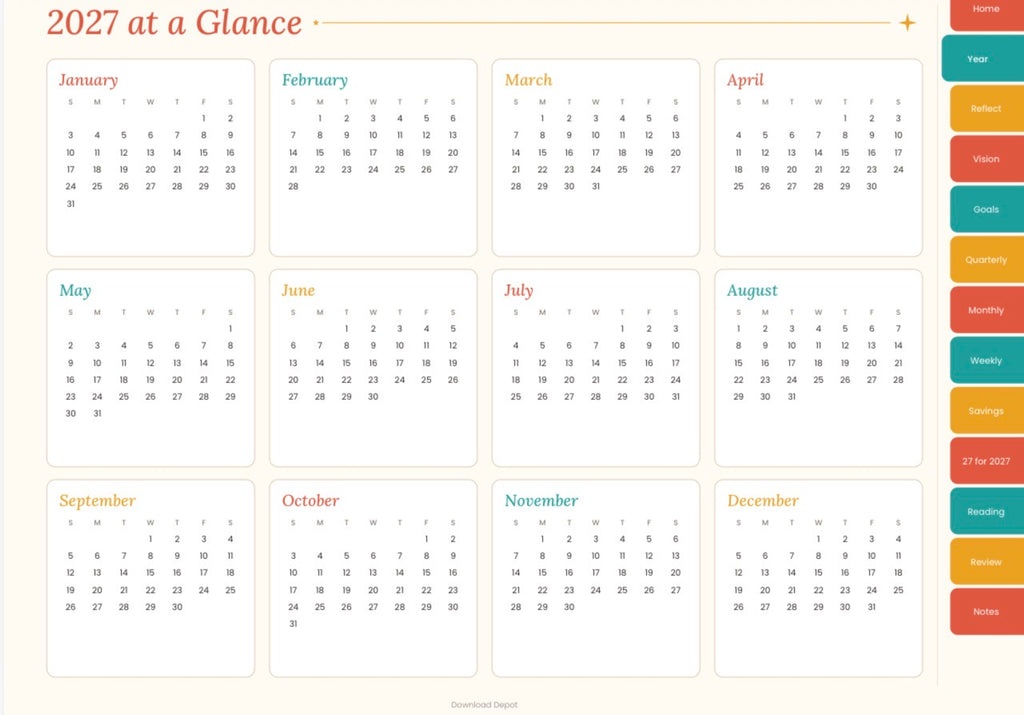2027 Goal Planner — Cheerful Cover (Digital Download)