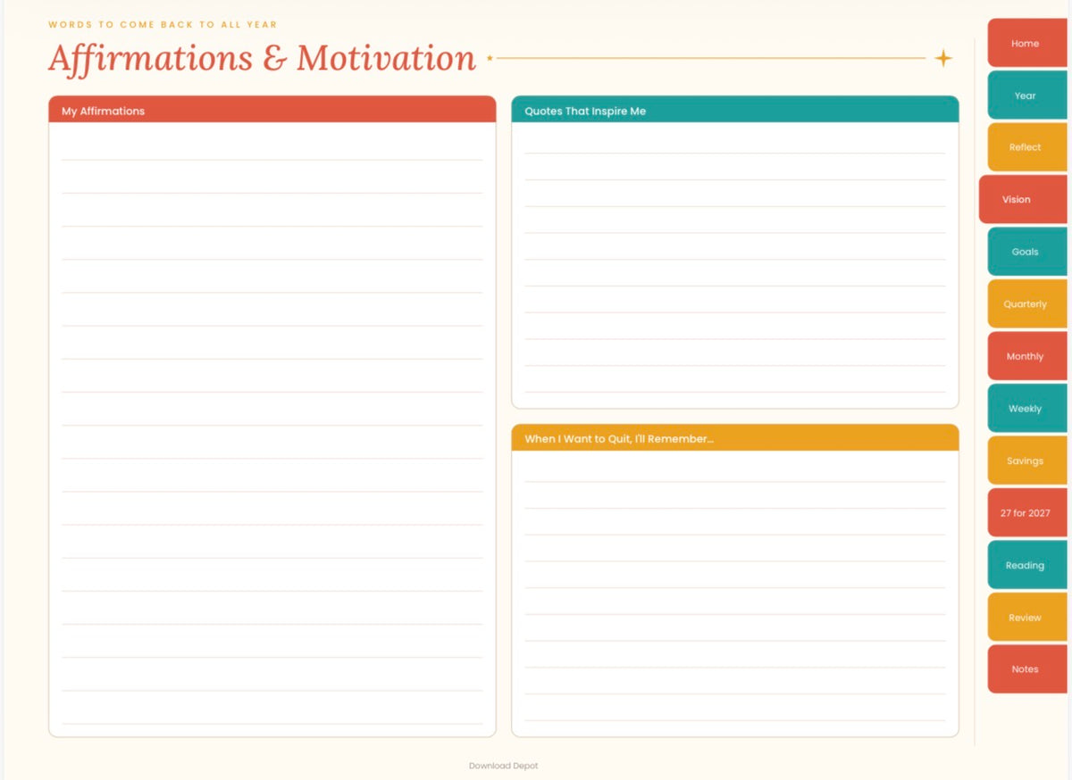 2027 Goal Planner — Cheerful Cover (Digital Download)