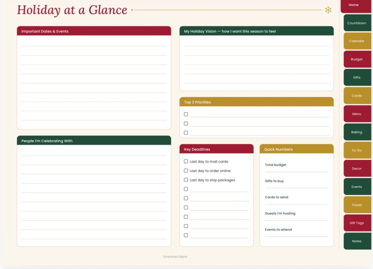 The Complete Holiday Planner (Digital Download)