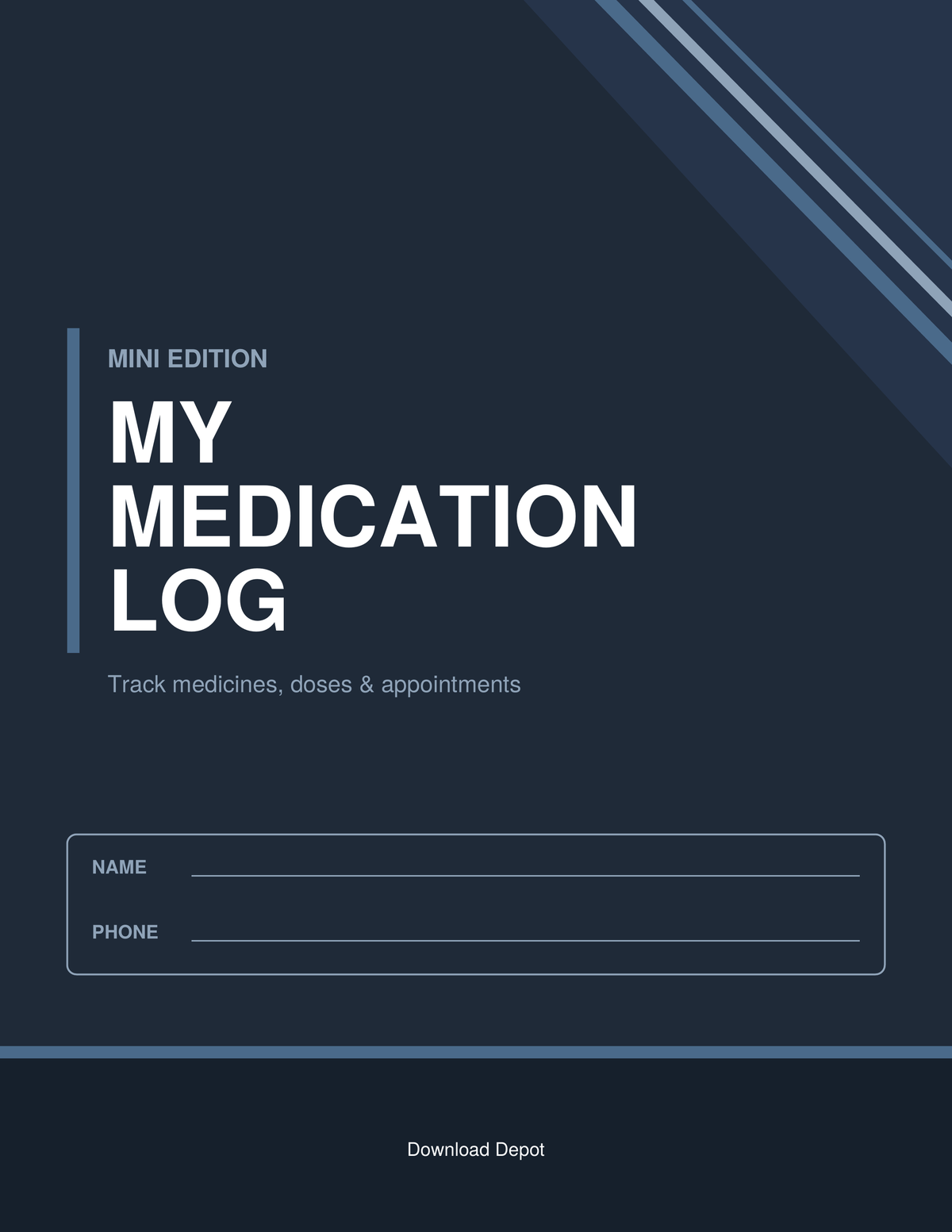 Mini Medication Log (14-Page Digital Download)
