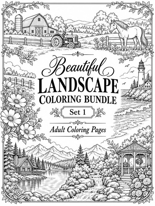 Beautiful Landscape Coloring Book