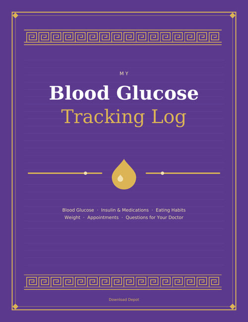Blood Glucose Tracking Log printed book cover