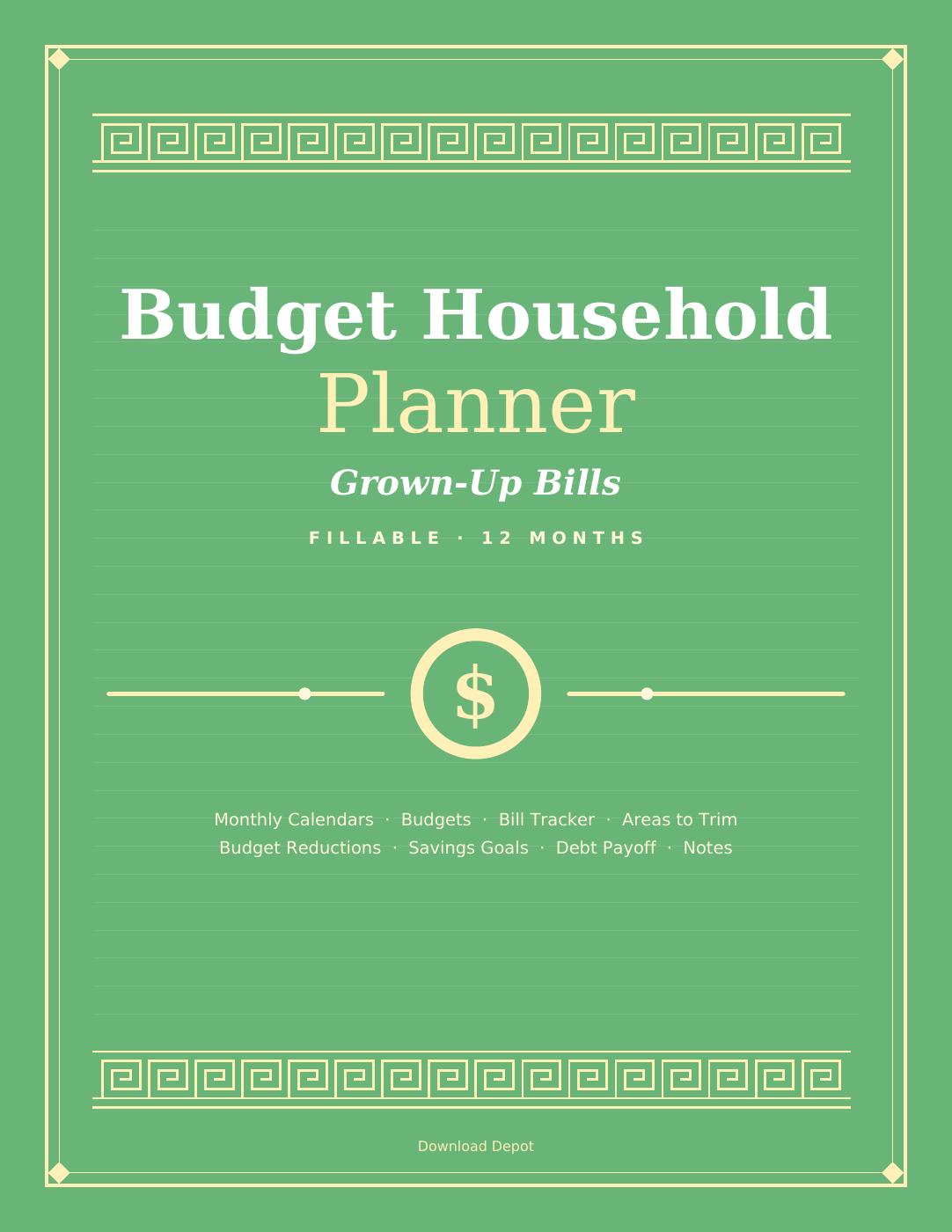 Budget Household Planner printed book cover