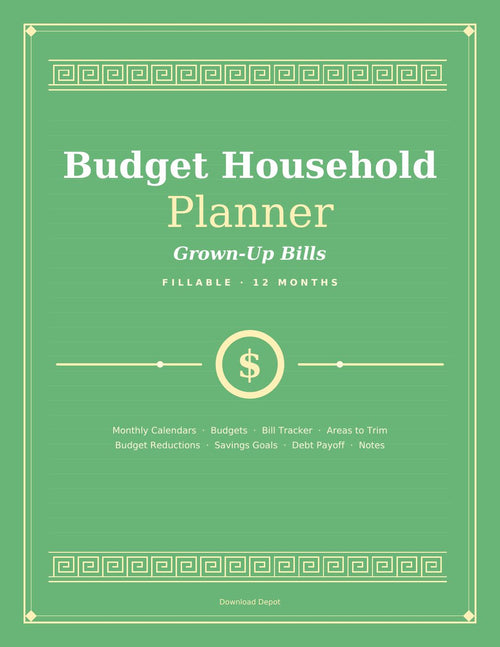 Budget Household Planner printed book cover