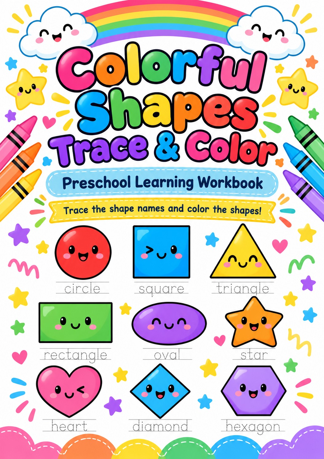 Colorful Shapes Trace & Color Bundle