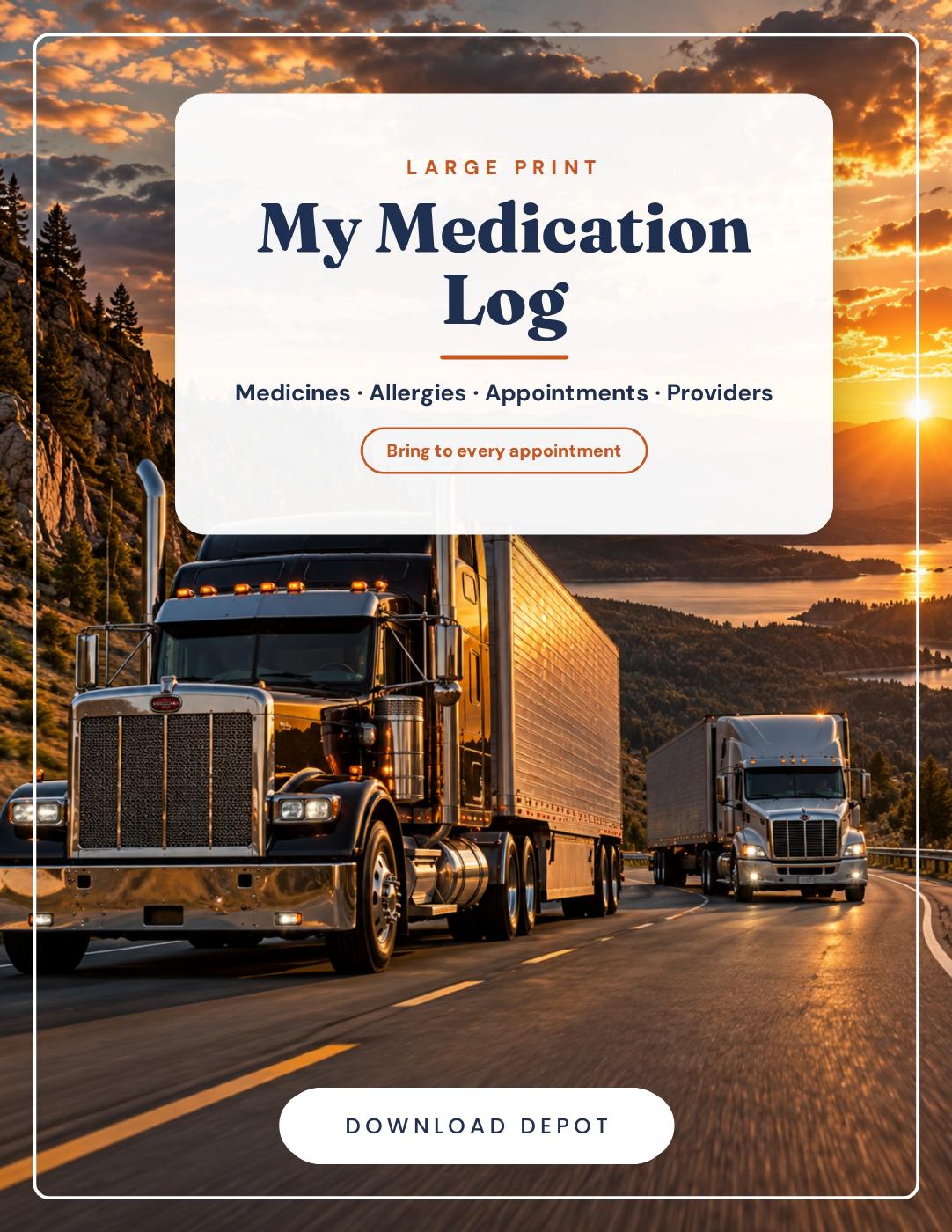 Large Medication Tracker Big Rig