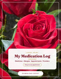 Large Medication Tracker Red Rose