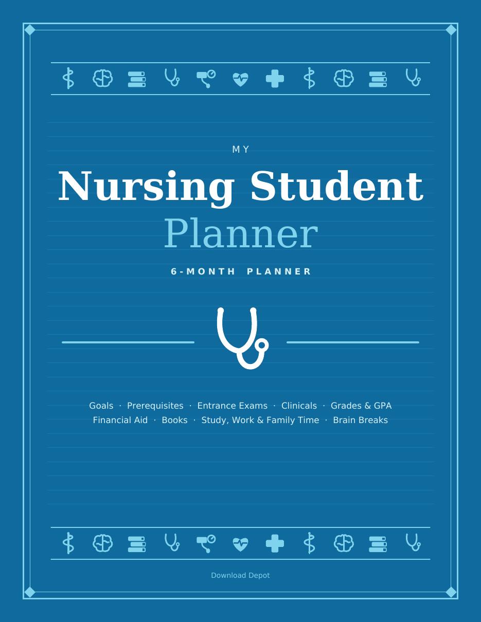 Nursing Student Planner printed book cover