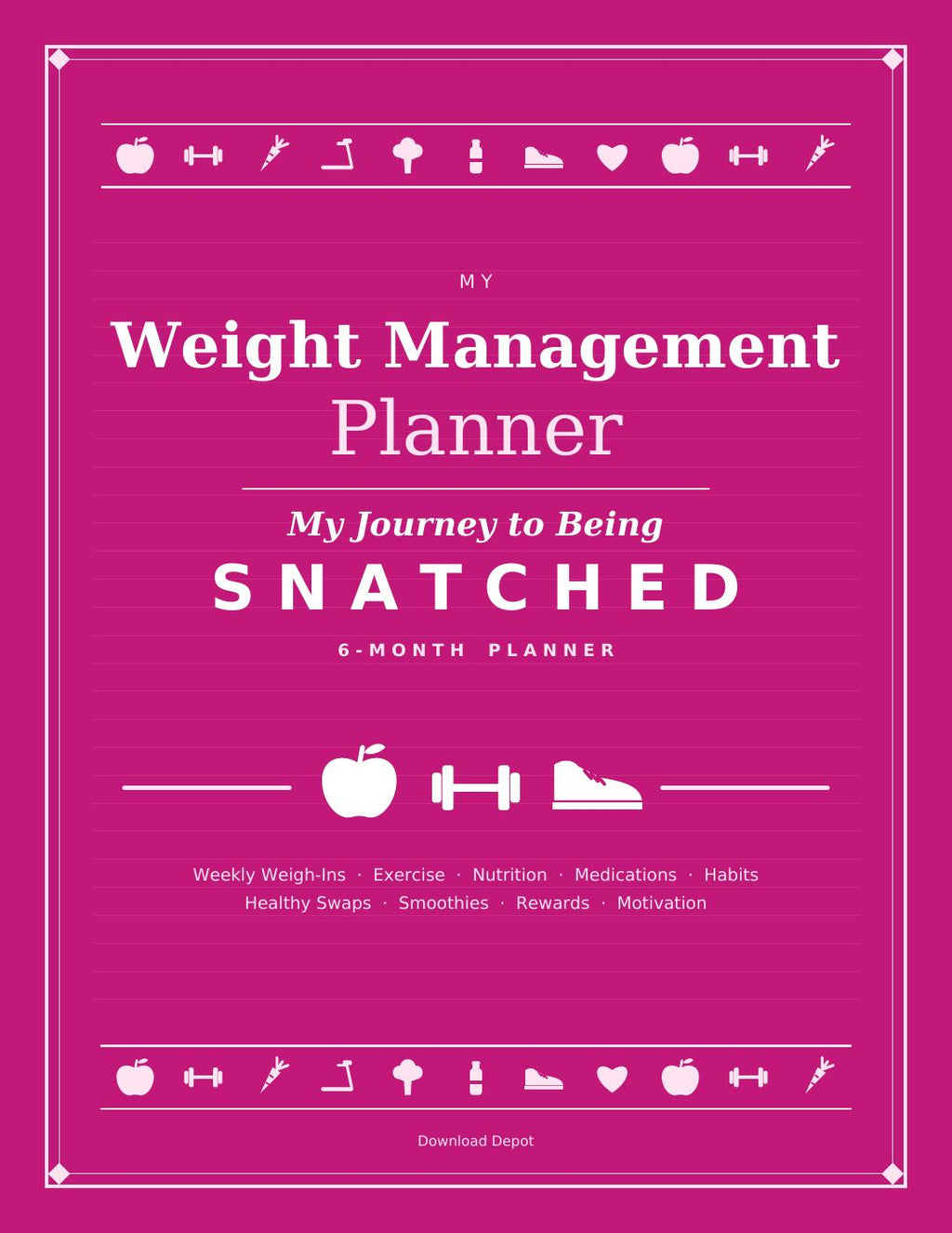 Weight Management Planner printed book cover