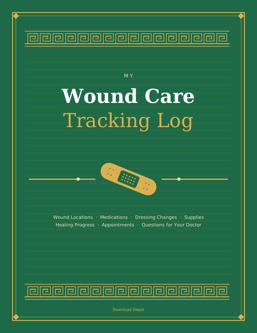 Wound Care Tracking Log printed book cover